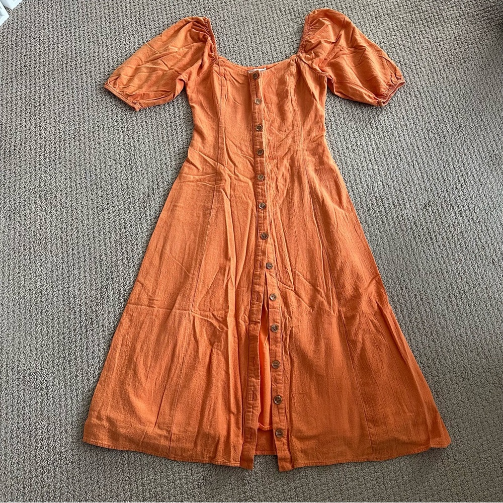 Urban Outfitters Orange Button-Down Dress